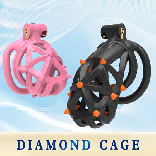 Diamond Cutting Soft Nails Cock Cage