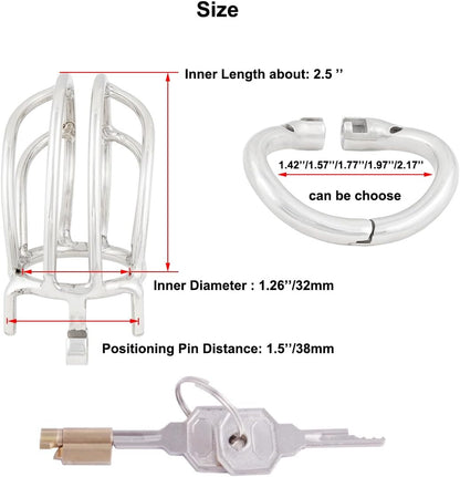 Ergonomic Design Stainless Steel Cock Cage