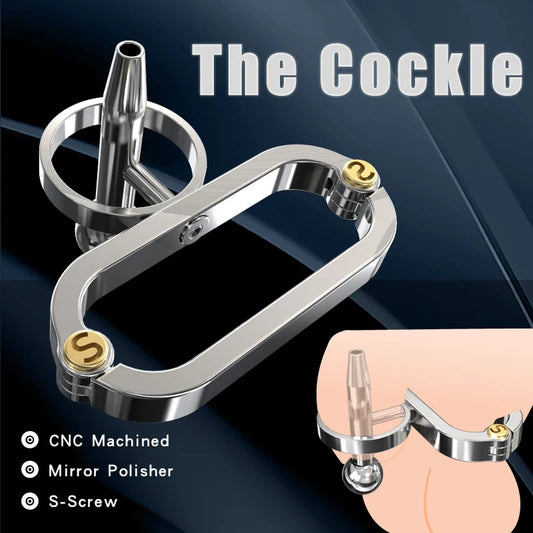 Stainless Steel COCKLE Urethra PA Cock Cage