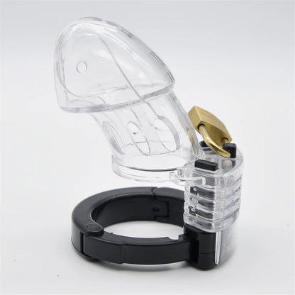 Adjustable Base Ring Cuff Plastic Chastity Cage