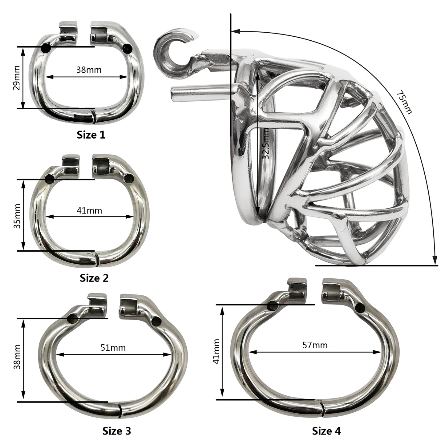 Hinge Ring Stealth Lock Cock Cage S065