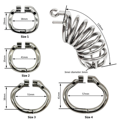 Hinge Ring Long Chastity Cage S062