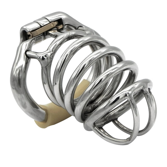 Hinge Ring Stealth Lock Chastity Cage S050