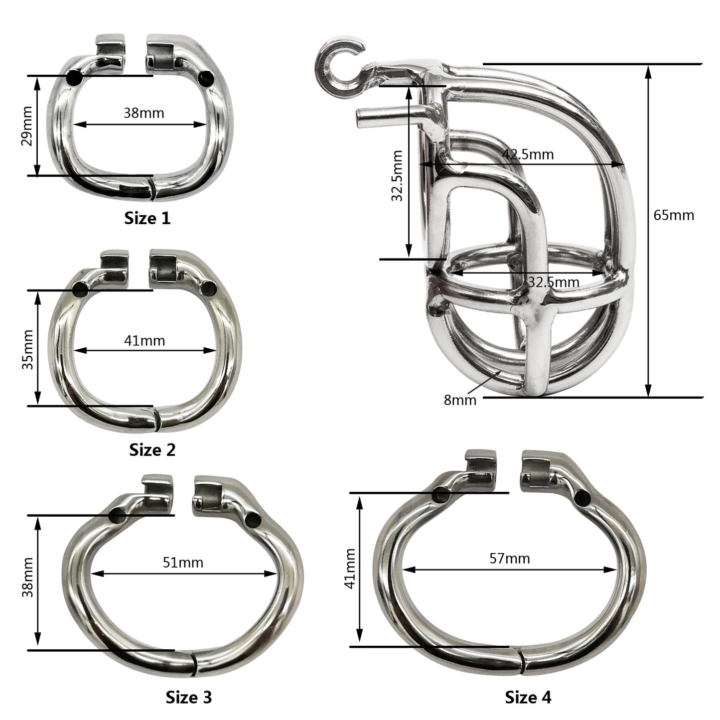 Hinge Ring Chastity Device Cock Cage S056