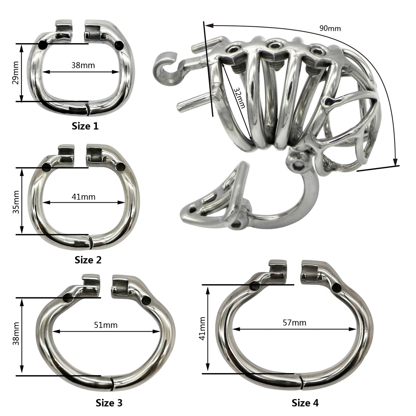 Spiked Testicles Separated Chastity Cage S069