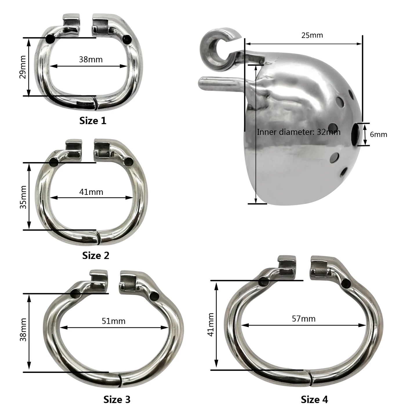 Hinge Ring Chastity Device Penis Lock S077