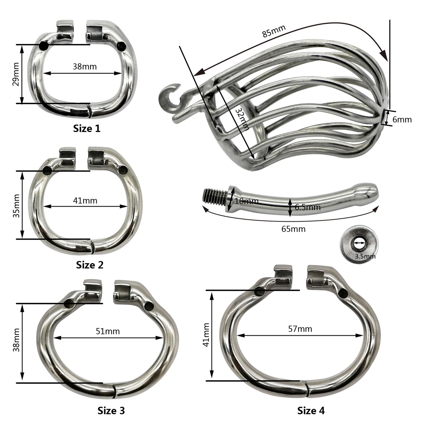 Hinge Ring Stealth Lock Chastity Cage S114