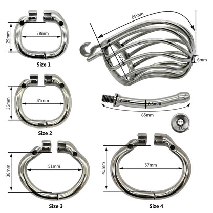 Hinge Ring Stealth Lock Chastity Cage S114