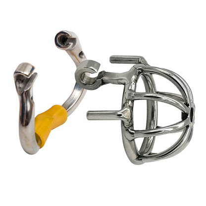 Hinge Ring Chastity Cage With Catheter S055-1