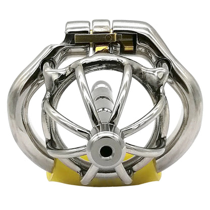 Hinge Ring Chastity Cage With Catheter S055-1