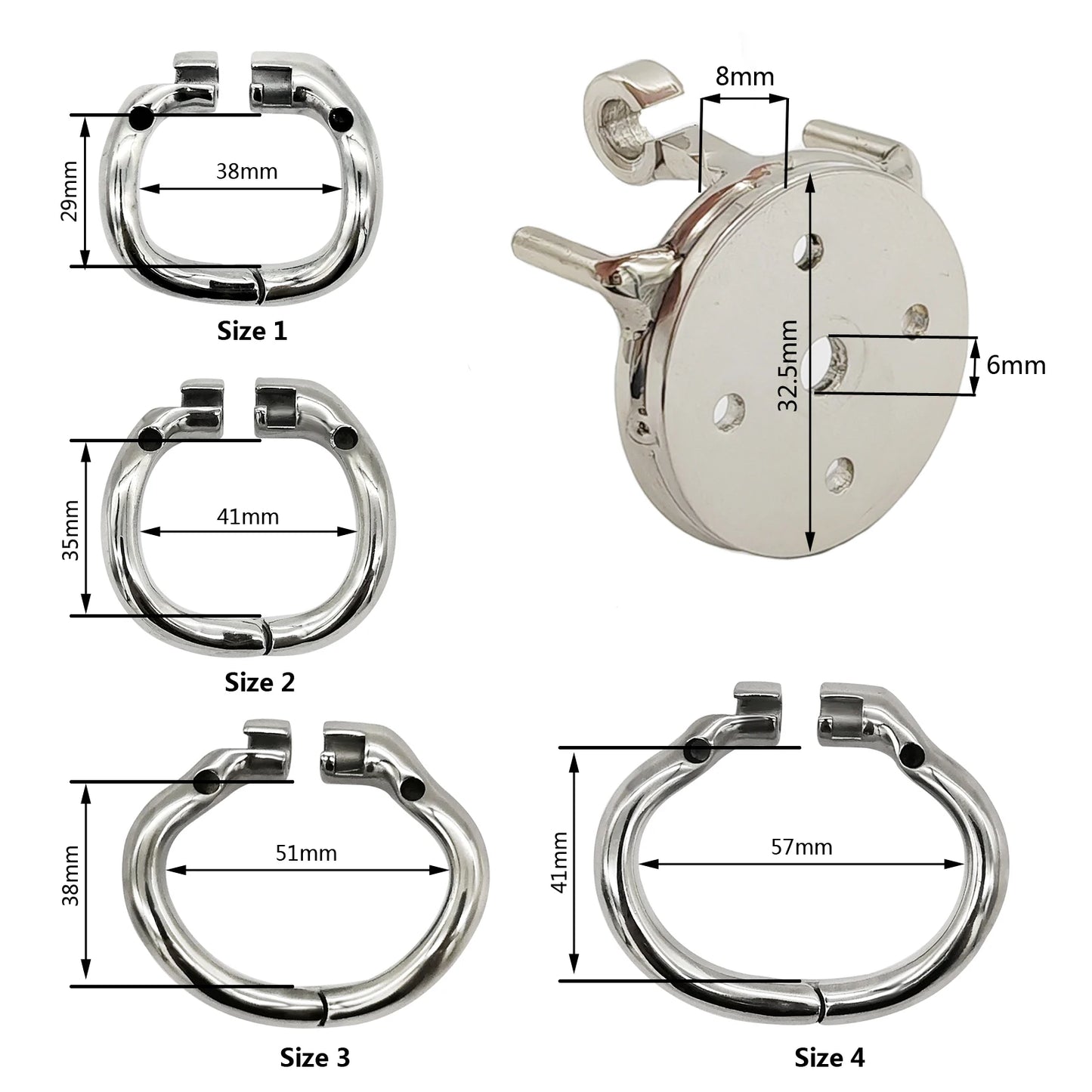 Flat Reverse Chastity Device Cock Cage Lock