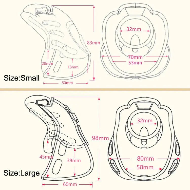 Fully encircled chastity Cage With 4 Size Penis Ring