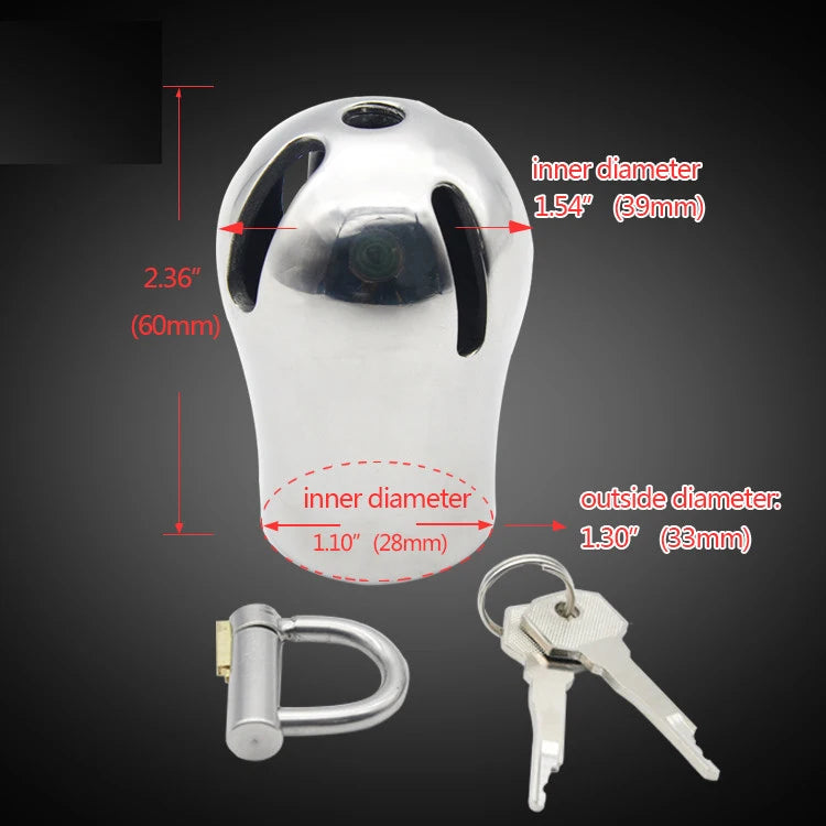 PA Penis Glans Piercing Lock Chastity Cage