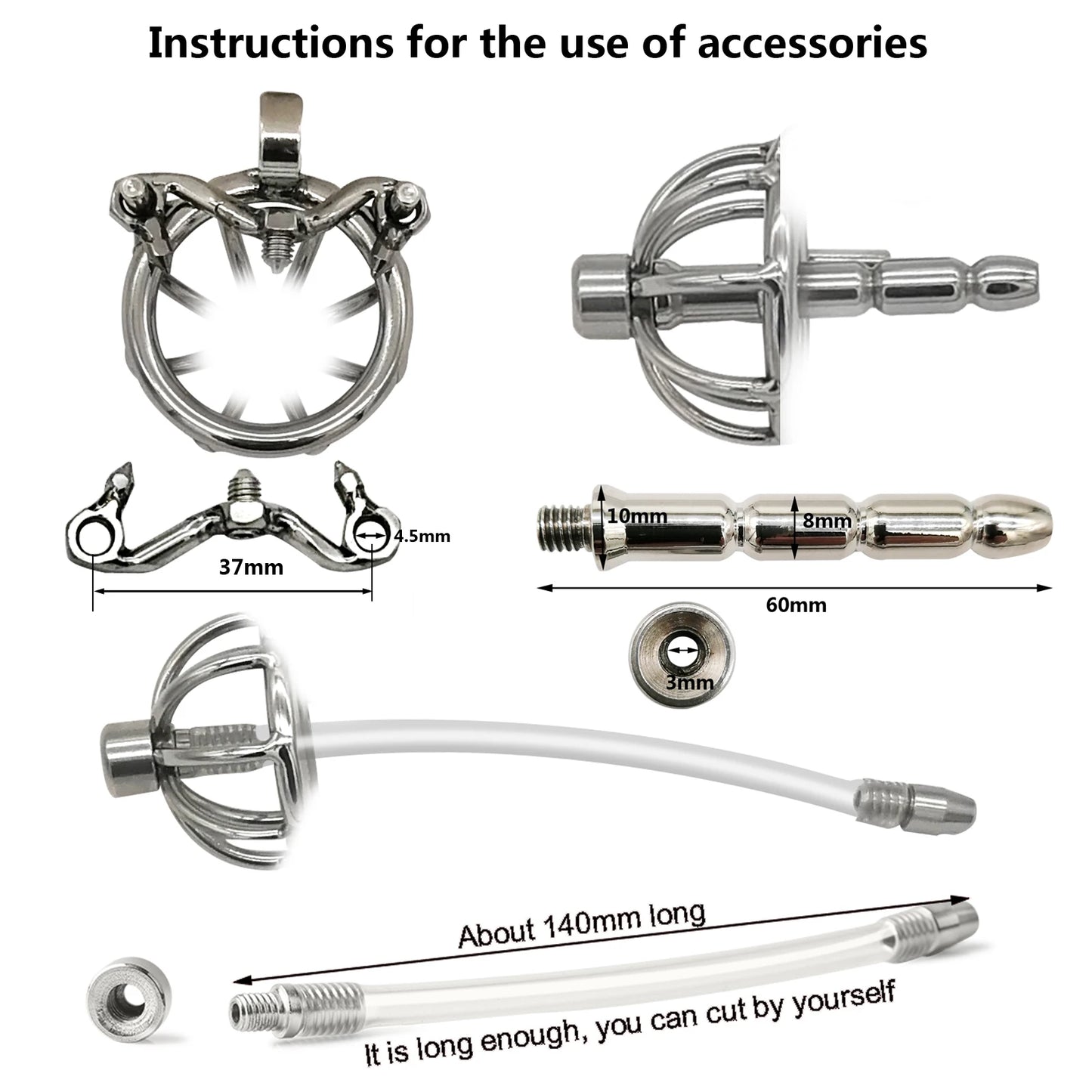 Urethral Catheter Anti-Shedding Ring Cock Cage