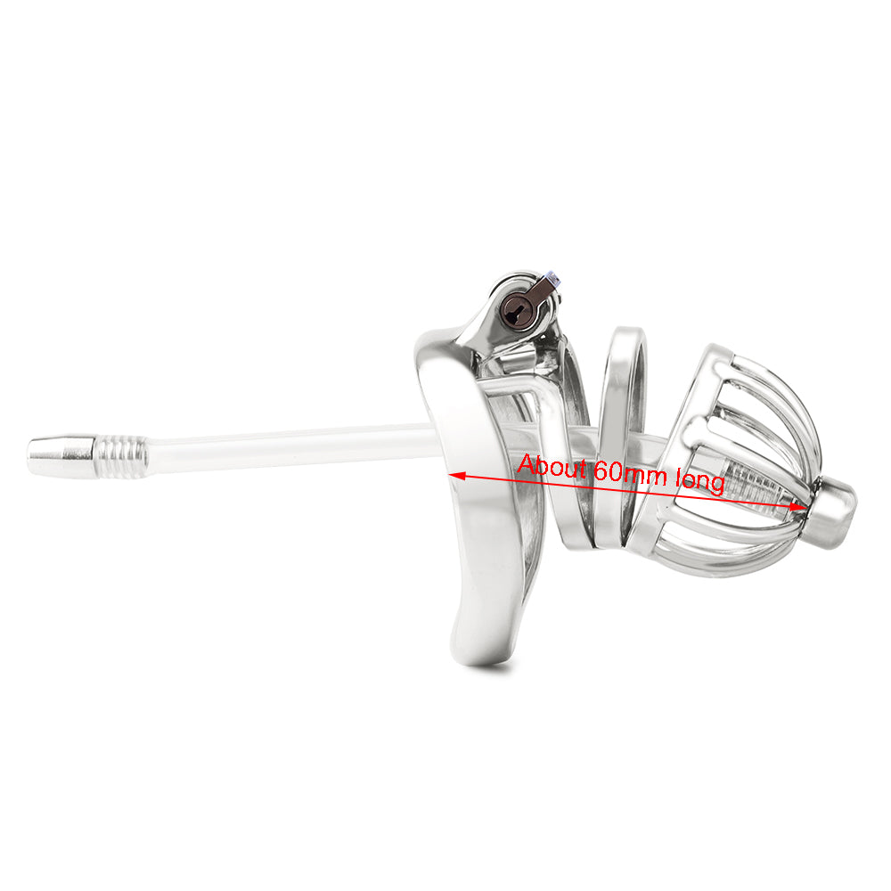 Chastity Device Cock Cage With Catheter