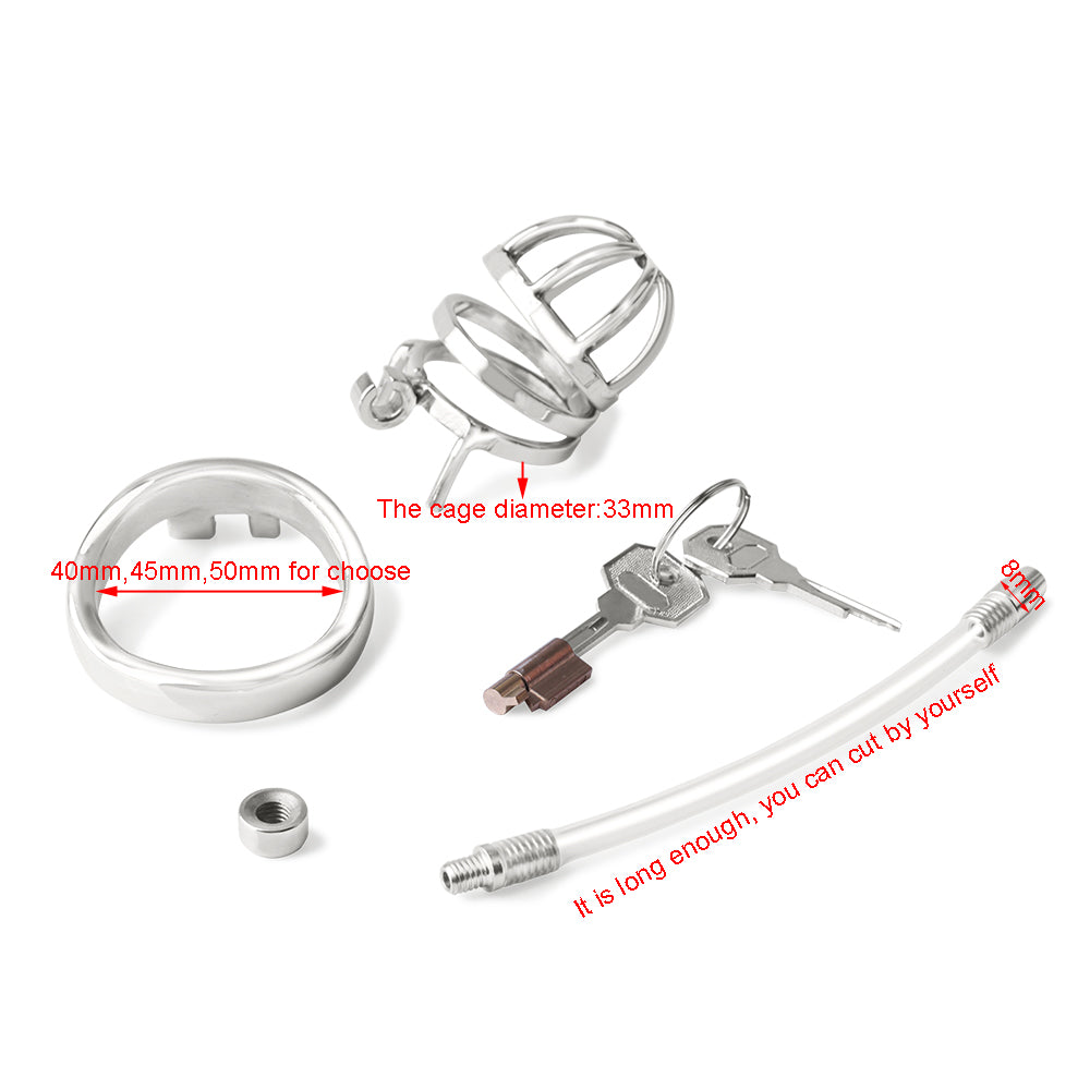 Chastity Device Cock Cage With Catheter