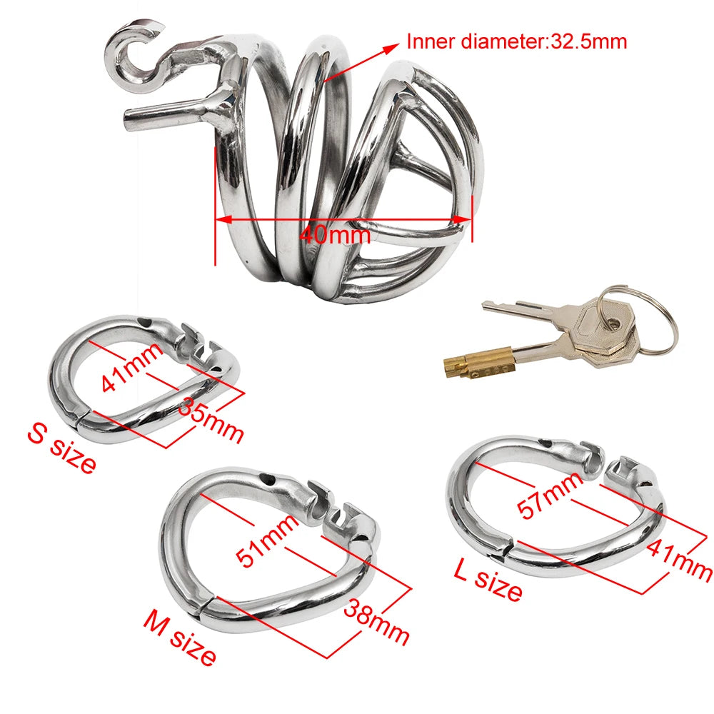 Include 3 Rings Chastity Device Cock Cage