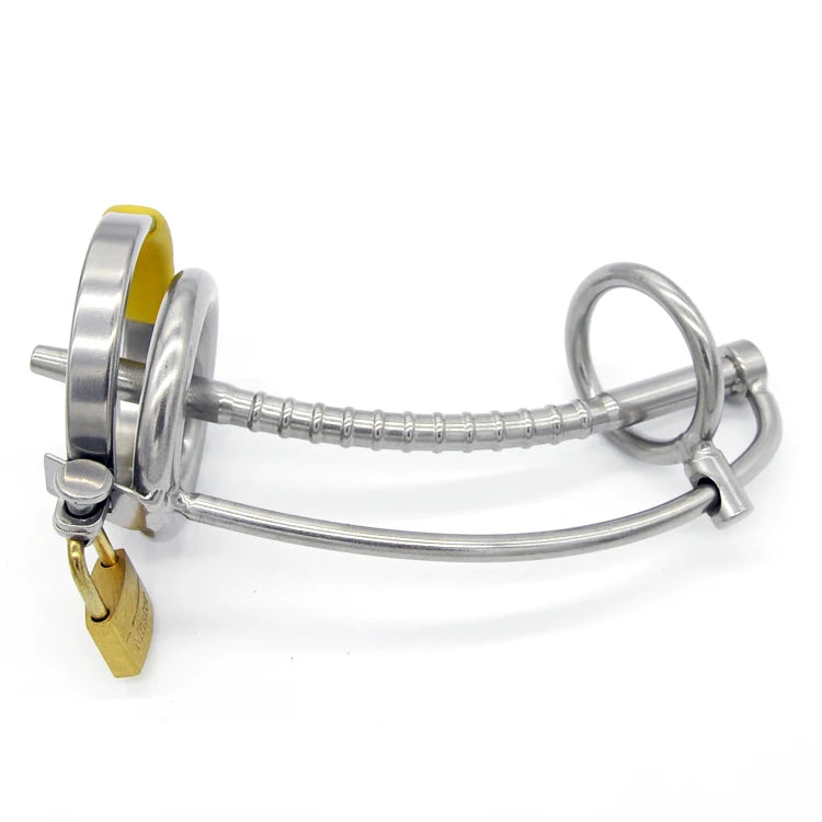 Chastity Cage with Catheter Penis Lock A060