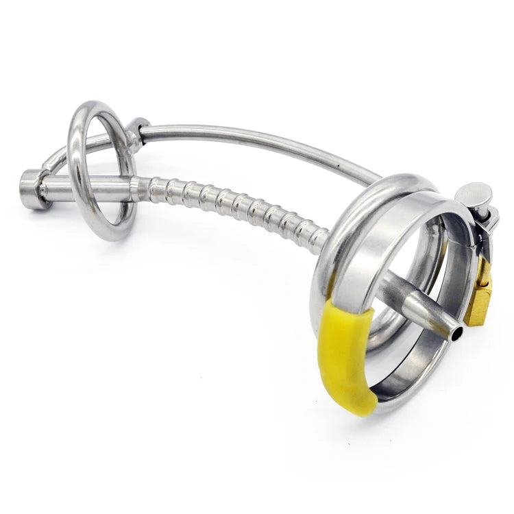 Chastity Cage with Catheter Penis Lock A060