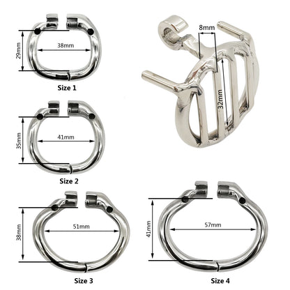 Flat Cock Cage Stainless Steel Chastity Device