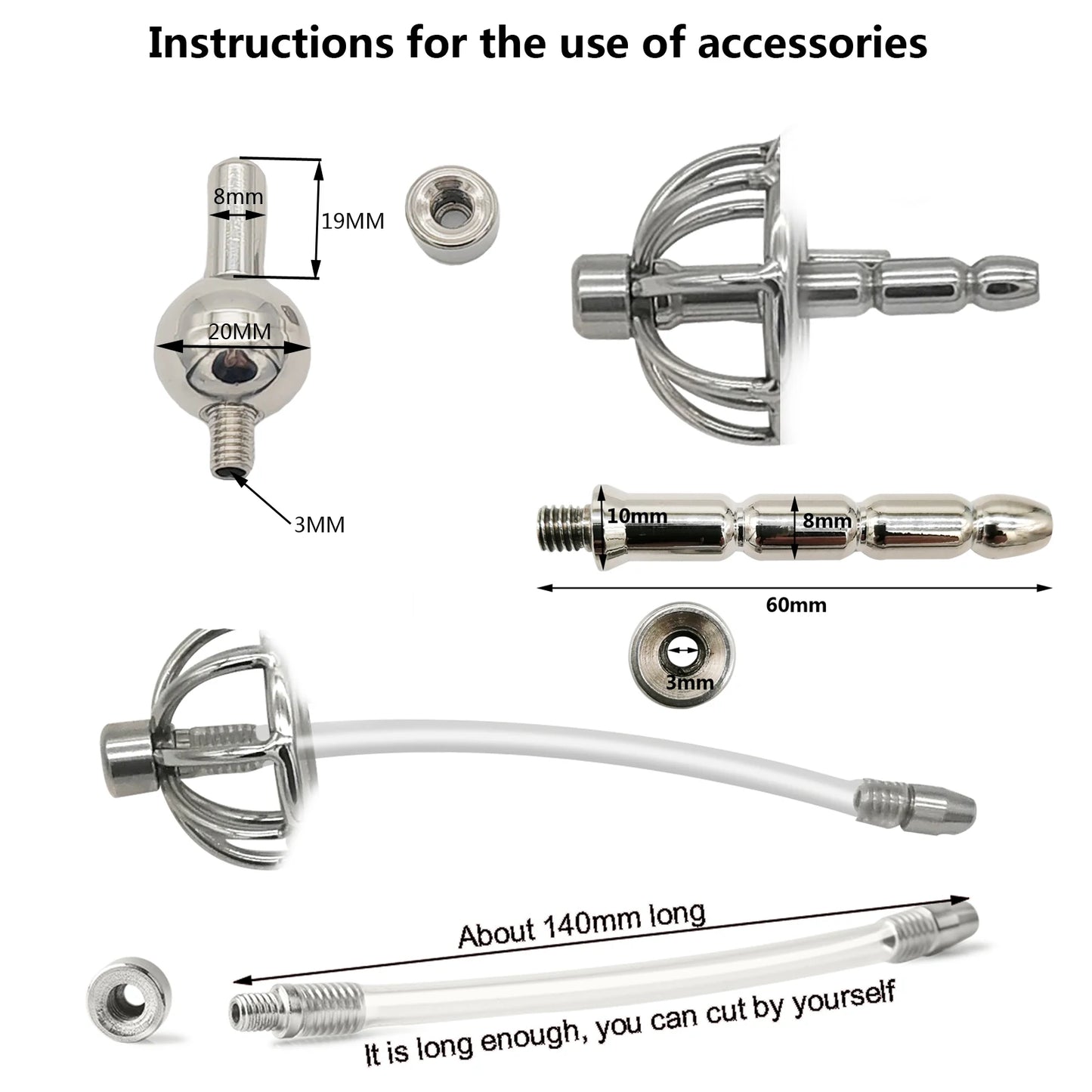 Reverse Chastity Cage With Catheter Penis Lock