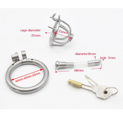 Chastity Cage with Catheter Penis Lock