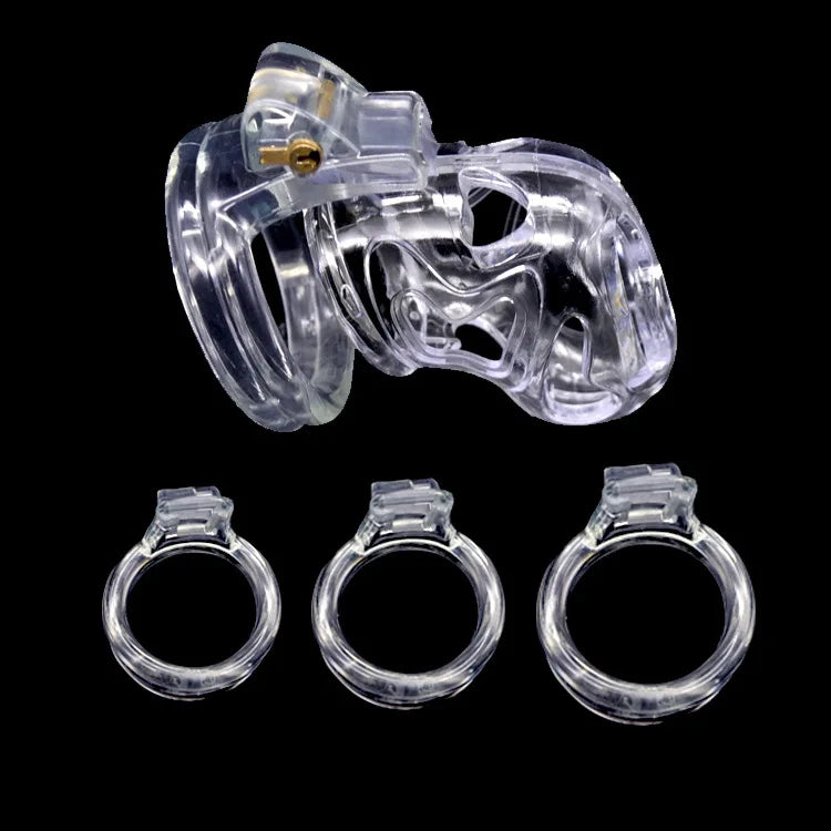 Chastity Device Cock Cage with 4 Size Base Ring