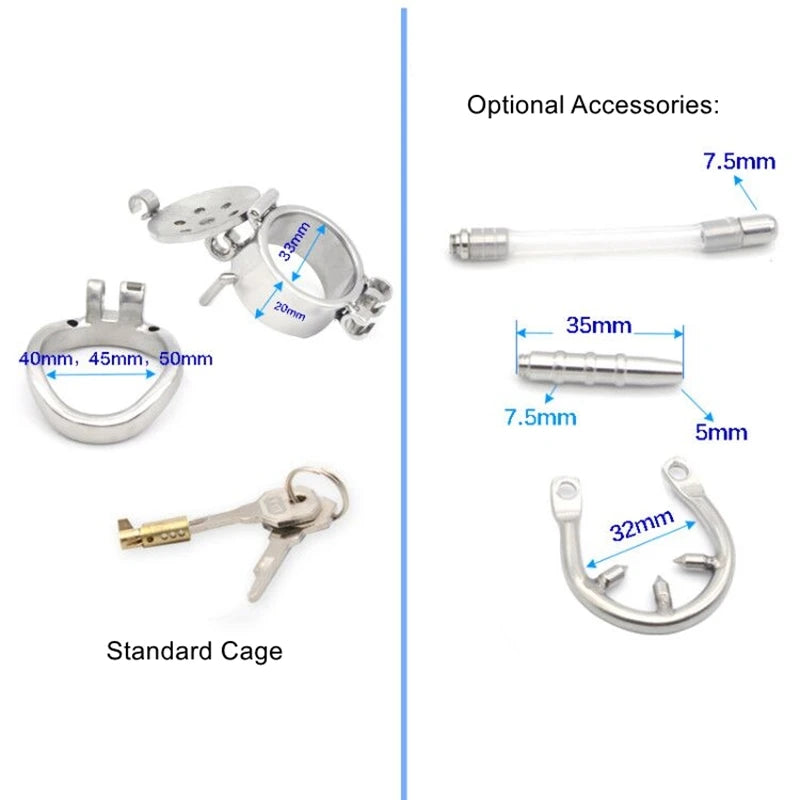 Small Double Lock Openable Cock Cage